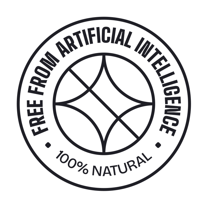 Free from artificial intelligence white seal